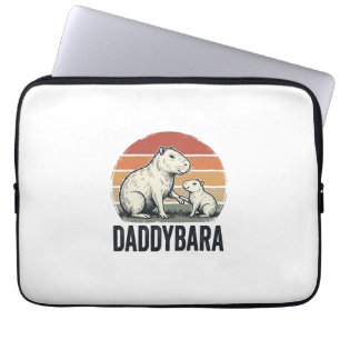 Daddybara Capybara Vintage Sunset Shirt Design_1 Laptop Sleeve