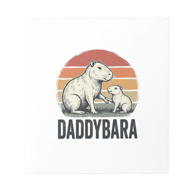 Daddybara Capybara Vintage Sunset Shirt Design_1 Notepad (Front)