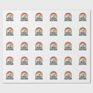 Daddybara Capybara Vintage Sunset Shirt Design_1 Wrapping Paper
