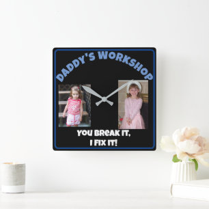 Daddy's 'Add Your Name' Square Wall Clock