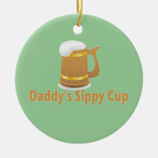 Daddy's Beer Sippy Ceramic Tree Decoration