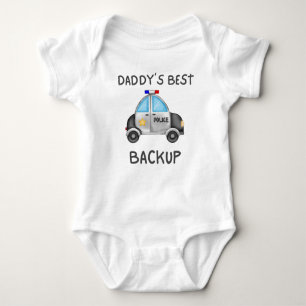 Daddy's Best Back Up, Police Car Lover Gift Baby Bodysuit