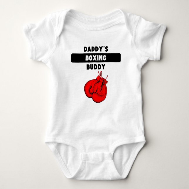Daddy's Boxing Buddy Baby Bodysuit (Front)