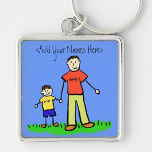 Daddy's Boy Brunette Keychain (Custom Names)