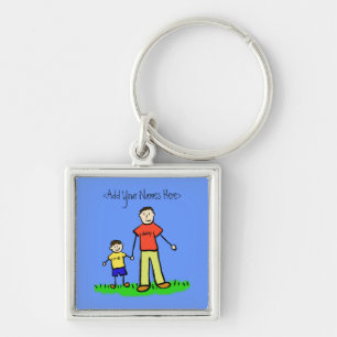 Daddy's Boy Brunette Keychain (Custom Names)