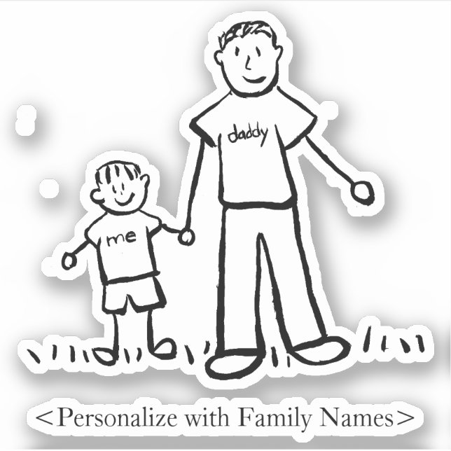 Daddy's Boy Custom Dad & Son Family Decal Stickers (Front)