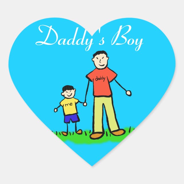 Daddy's Boy Custom Family Character Decal Sticker (Front)