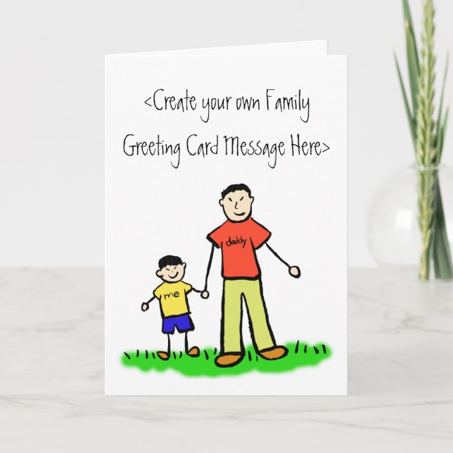 Daddy's Boy Father and Son Custom Greeting Card (Front)