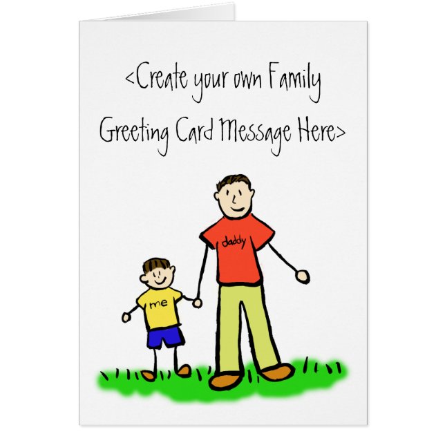 Daddy's Boy Father and Son Custom Greeting Card (Front)