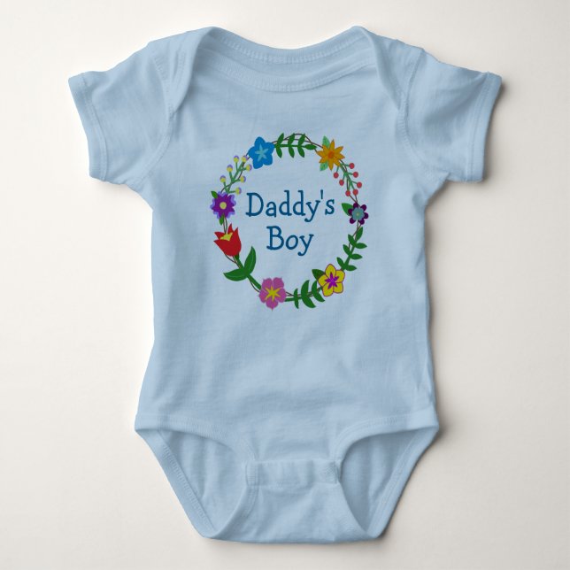 Daddy's Boy in Floral Frame Bodysuit (Front)