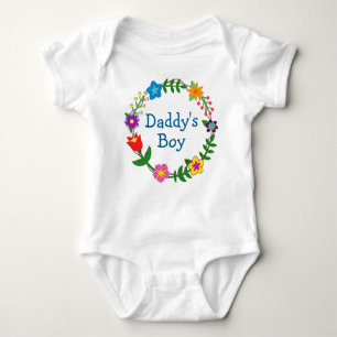Daddy's Boy in Floral Frame Bodysuit