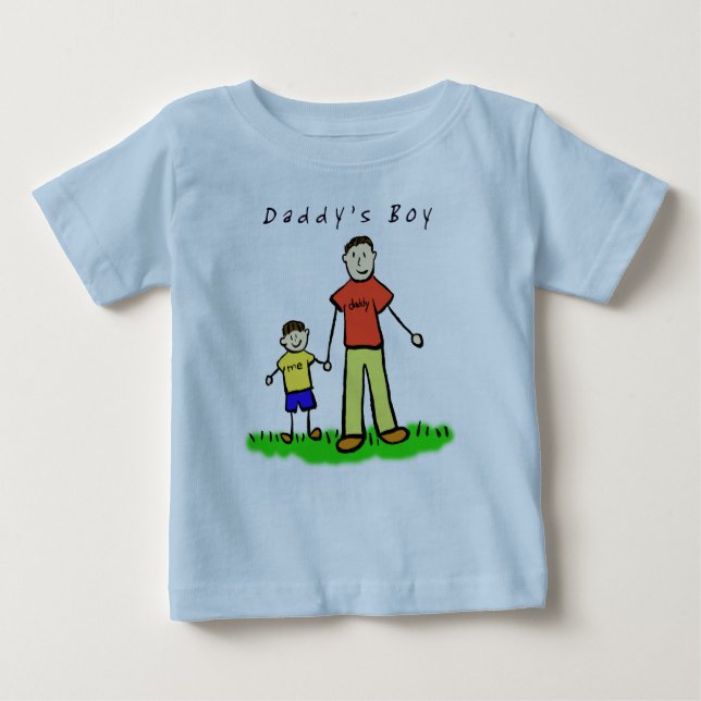 Daddy's Boy T-Shirt (Brunette Drawing Both Sides) (Front)
