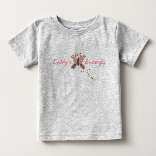 Daddy's Butterfly Infant Girl Organic Baby T-Shirt (Front)