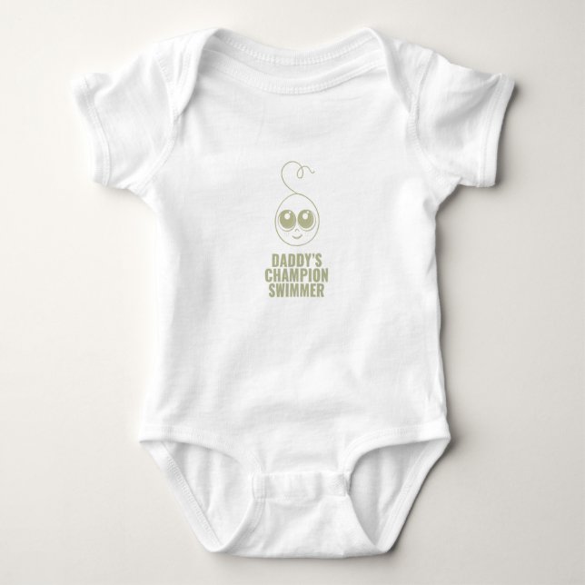 Daddy's Champion Swimmer Baby Bodysuit (Front)