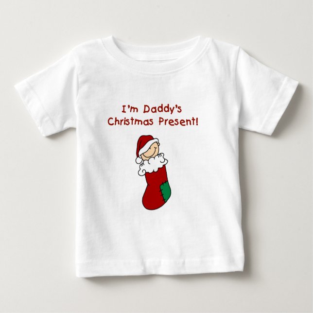 Daddy's Christmas Present Baby T-Shirt (Front)