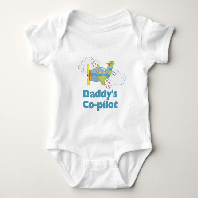 Daddy's Copilot Boy Baby Bodysuit (Front)