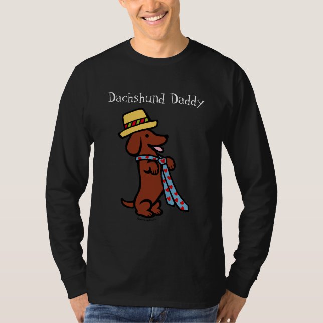 Daddy's Dachshund Cartoon T-Shirt (Front)