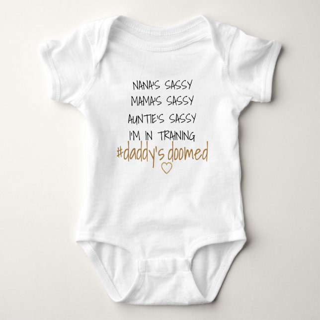 daddy's doomed baby bodysuit (Front)
