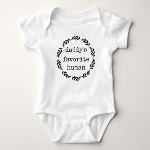 Daddy's Favourite Human with Floral Wreath Baby Bodysuit