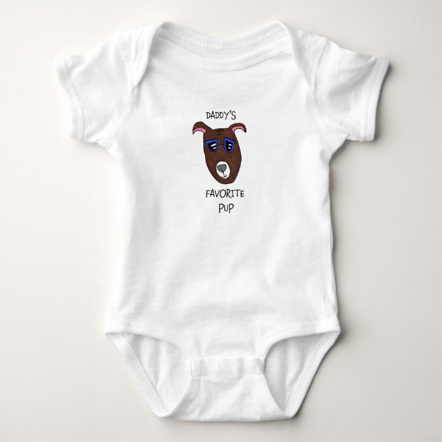 "Daddy's Favourite Pup" Baby Bodysuit (Front)