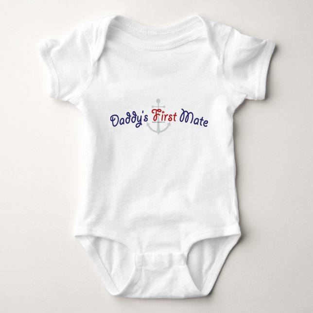 Daddy's First Mate Baby Bodysuit (Front)