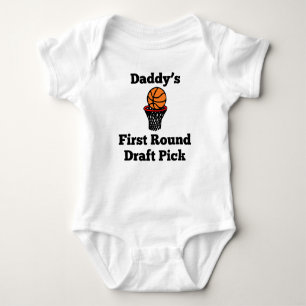 Daddy's First Round Draught Pick Baby Bodysuit