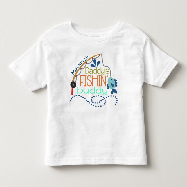 Daddy's Fishing Buddy Personalised baby onsie Toddler T-Shirt (Front)