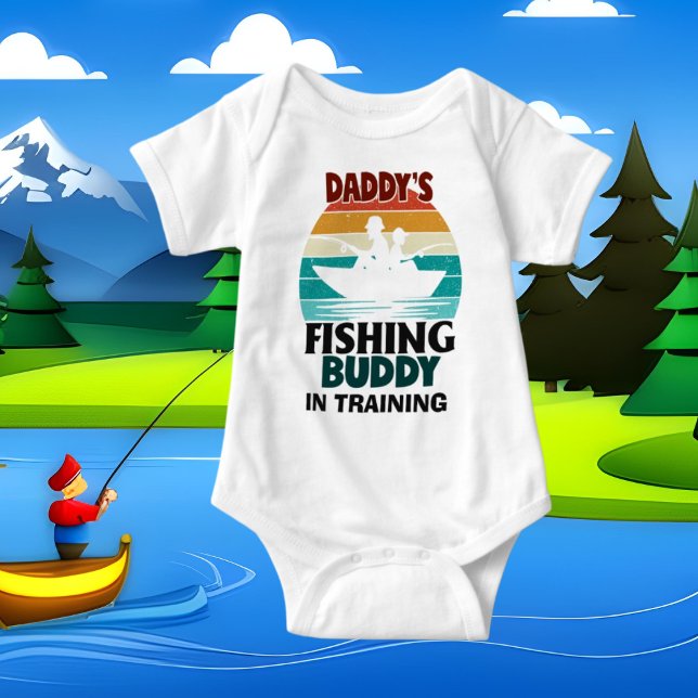 daddy's fishing buddy training word art baby bodysuit (Creator Uploaded)