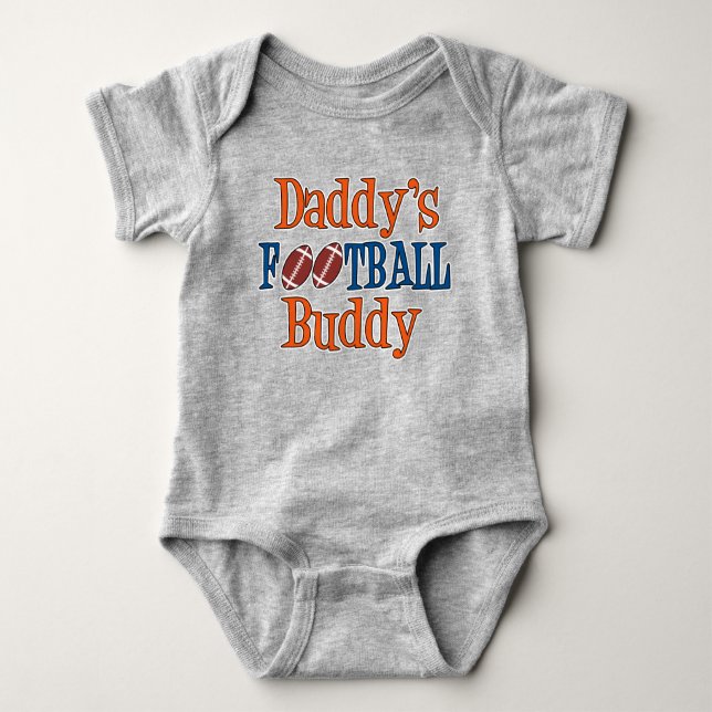 Daddy's Football Buddy Baby Football Bodysuit (Front)
