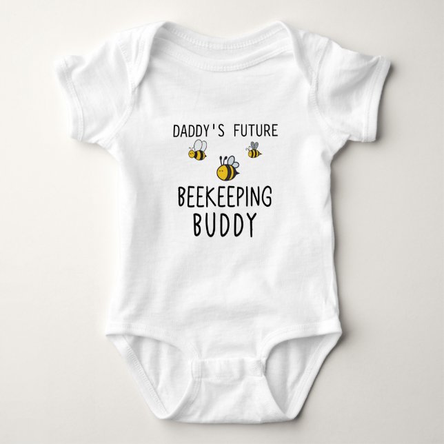 Daddy's Future Beekeeping Buddy Apiculture Baby Bodysuit (Front)