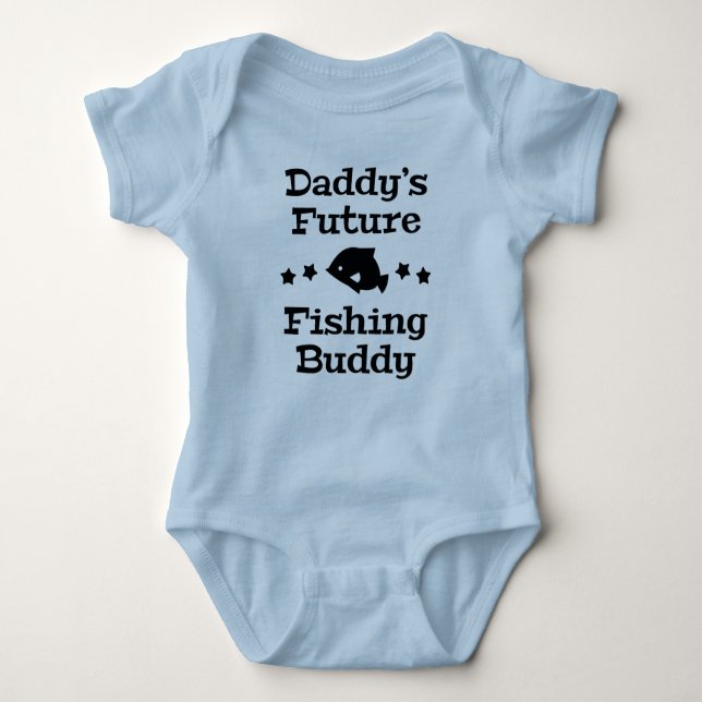 Daddy's Future Fishing Buddy Baby Bodysuit (Front)
