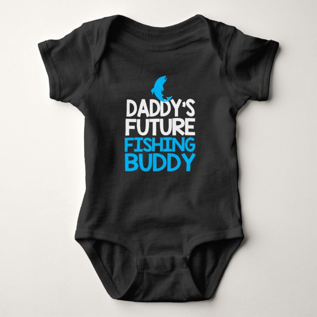 Daddy's Future Fishing Buddy Baby Bodysuit (Front)