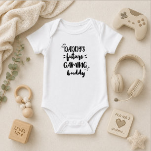 Daddy's Future Gaming Buddy, Cute and Funny Baby Bodysuit
