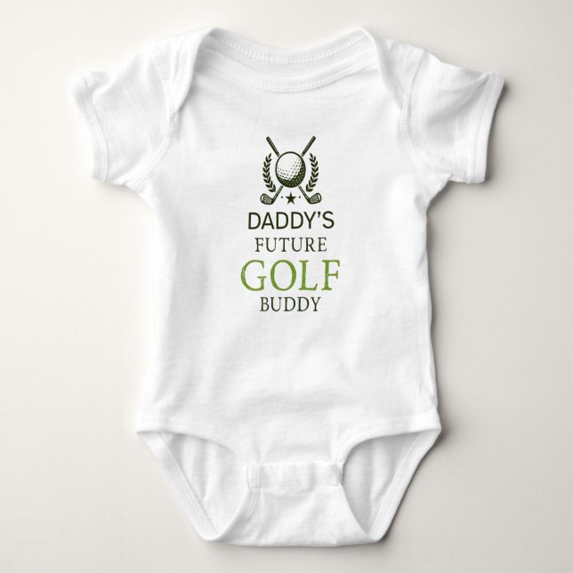 Daddy's Future Golf Buddy Cute Golfing Baby Bodysuit (Front)
