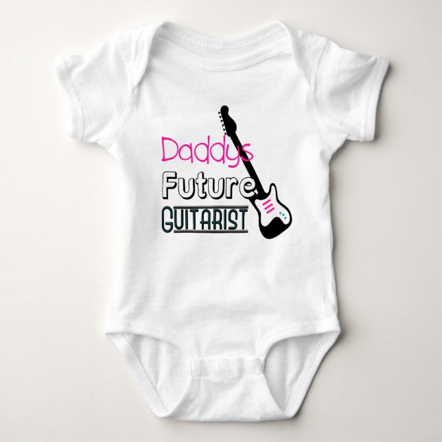 Daddys Future Guitarist Baby Bodysuit (Front)