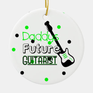 Daddys Future Guitarist Ceramic Tree Decoration