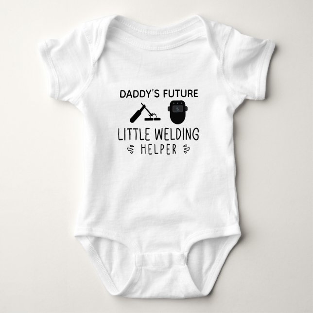 Daddy's Future Little Welding Helper Welding Work Baby Bodysuit (Front)