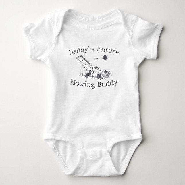 Daddy's Future Mowing Buddy | Landscaper Baby Bodysuit (Front)