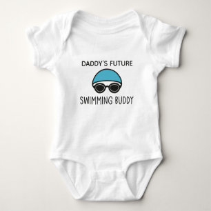 Daddy's Future Swimming Buddy Swimmer Baby Bodysuit