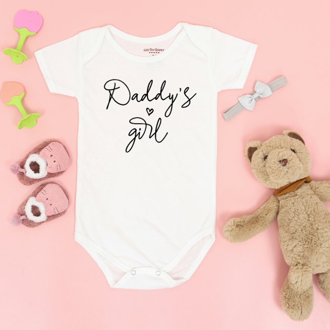 Daddy's Girl Baby Girl Cute Heart Baby Bodysuit (Creator Uploaded)
