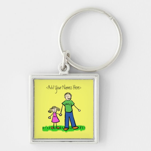 Daddy's Girl Blonde Keychain (Custom Names) (Front)