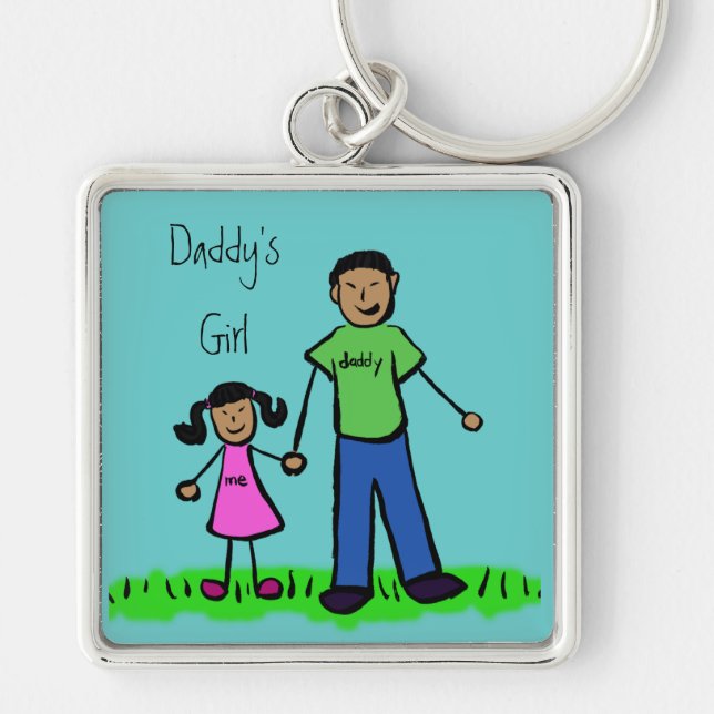 Daddy's Girl Drawing Keychain (Front)