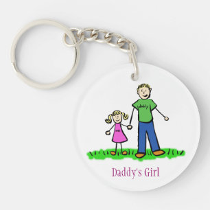 Daddy's Girl Family Art Characters Custom Keychain