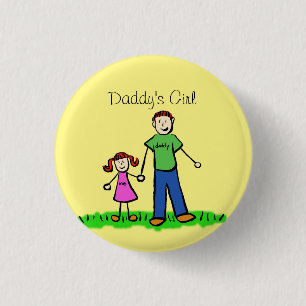Daddy's Girl Family Art Custom Pendant Buttons