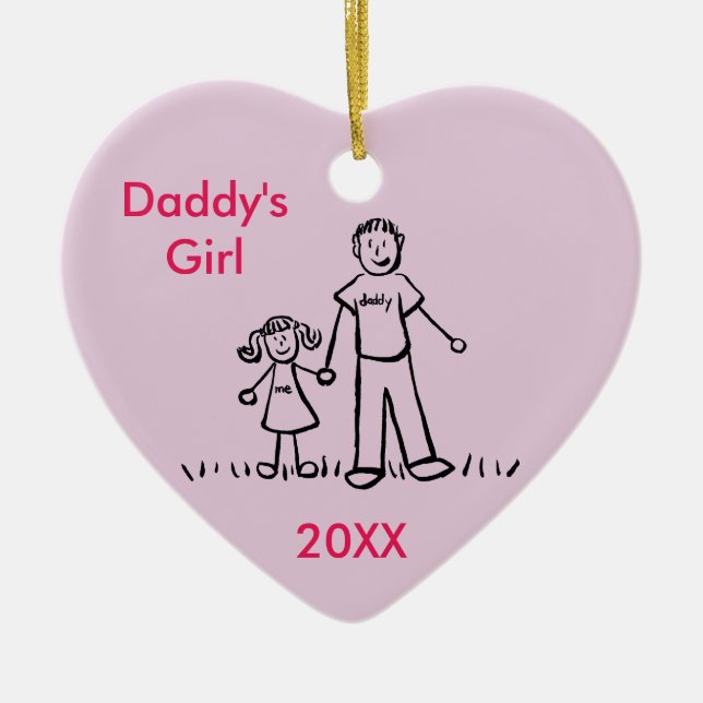 Daddy's Girl Family Character Art Custom Ornament (Front)