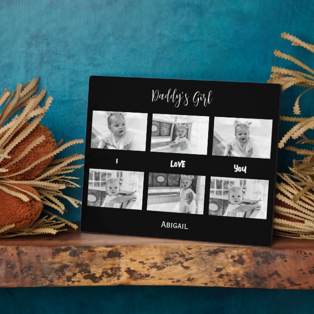 Daddy's Girl I love You Photo Collage Plaque (Side)