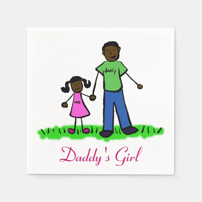 Daddy's Girl Personalised Family Art Napkin (Front)