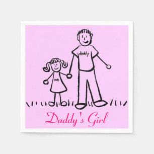 Daddy's Girl Personalised Family Art Napkin