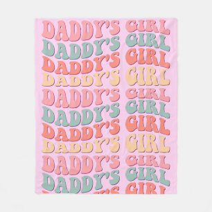 Daddy's Girl Retro Pink Fleece Blanket