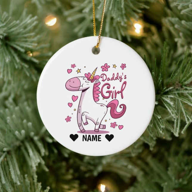 Daddy's Girl Unicorn Ceramic Tree Decoration (Tree)